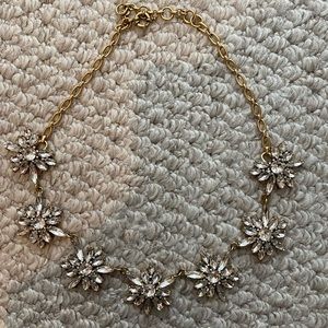 JCREW - Beautiful, festive necklace. 21 inches long. Gold rhinestones.
